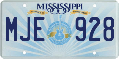 MS license plate MJE928