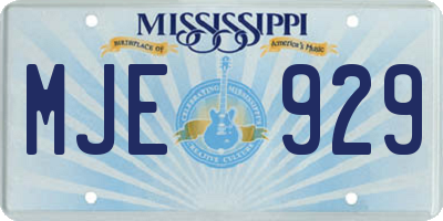 MS license plate MJE929