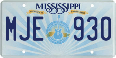 MS license plate MJE930