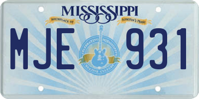 MS license plate MJE931