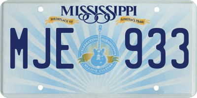 MS license plate MJE933