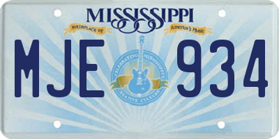 MS license plate MJE934