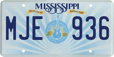 MS license plate MJE936