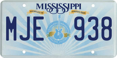 MS license plate MJE938
