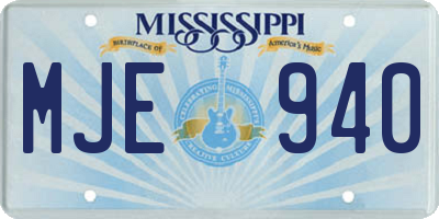 MS license plate MJE940