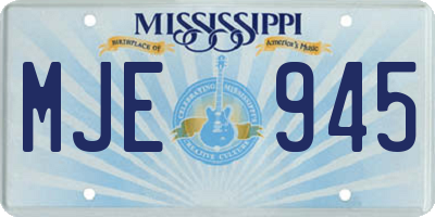 MS license plate MJE945