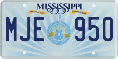 MS license plate MJE950
