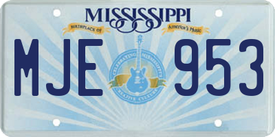 MS license plate MJE953