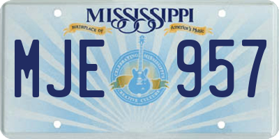 MS license plate MJE957