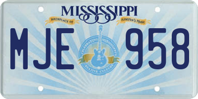 MS license plate MJE958