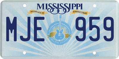 MS license plate MJE959
