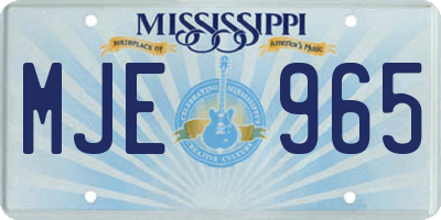 MS license plate MJE965