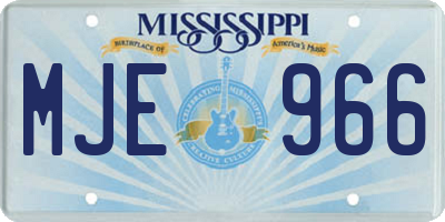 MS license plate MJE966