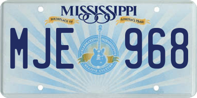 MS license plate MJE968