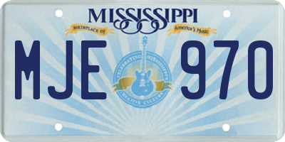 MS license plate MJE970