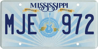 MS license plate MJE972