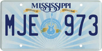 MS license plate MJE973