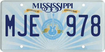 MS license plate MJE978