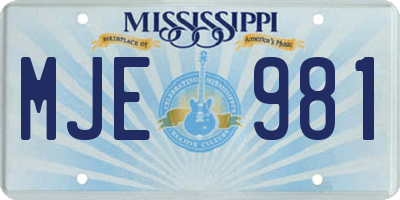 MS license plate MJE981