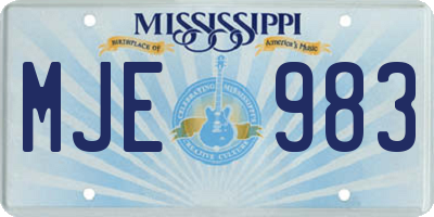 MS license plate MJE983