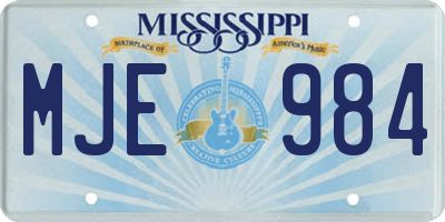 MS license plate MJE984