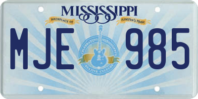 MS license plate MJE985