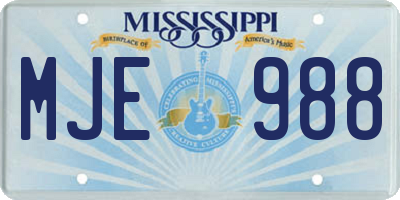 MS license plate MJE988