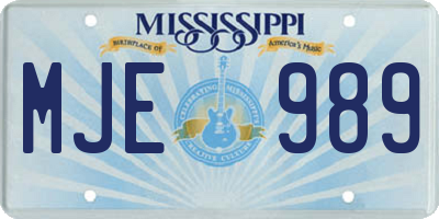 MS license plate MJE989