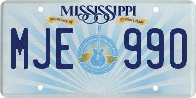 MS license plate MJE990