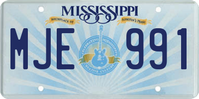 MS license plate MJE991