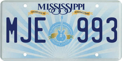 MS license plate MJE993