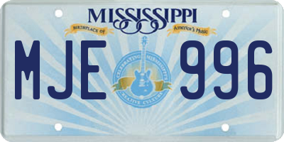 MS license plate MJE996