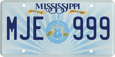 MS license plate MJE999