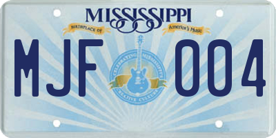 MS license plate MJF004