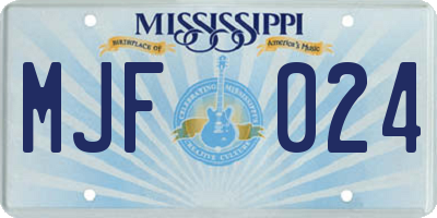 MS license plate MJF024