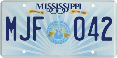 MS license plate MJF042