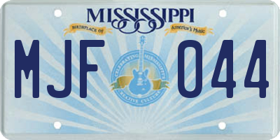 MS license plate MJF044