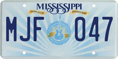 MS license plate MJF047