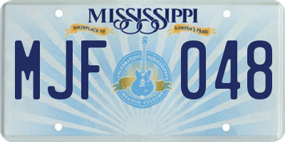 MS license plate MJF048