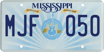MS license plate MJF050