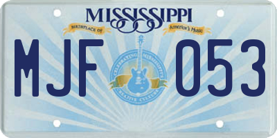 MS license plate MJF053