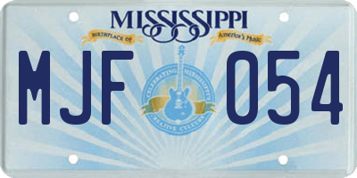 MS license plate MJF054