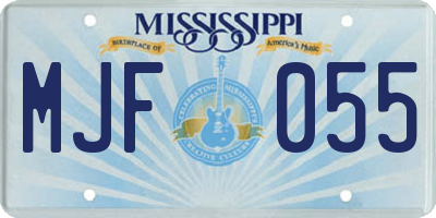 MS license plate MJF055