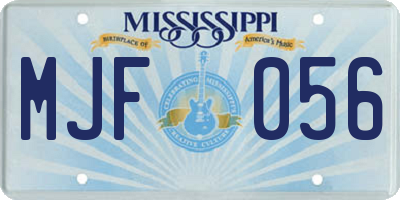 MS license plate MJF056