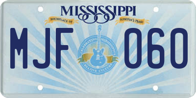 MS license plate MJF060