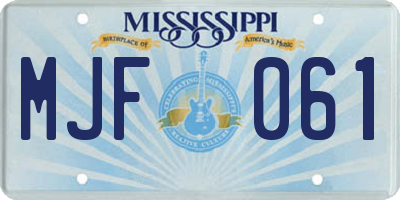 MS license plate MJF061