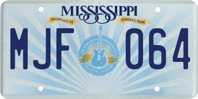 MS license plate MJF064