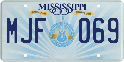 MS license plate MJF069