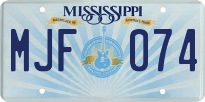 MS license plate MJF074