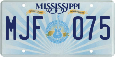 MS license plate MJF075
